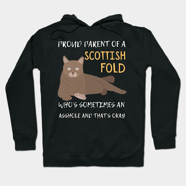 Proud Parents of Scottish Fold Pet Cat Hoodie by Azulan Creatives